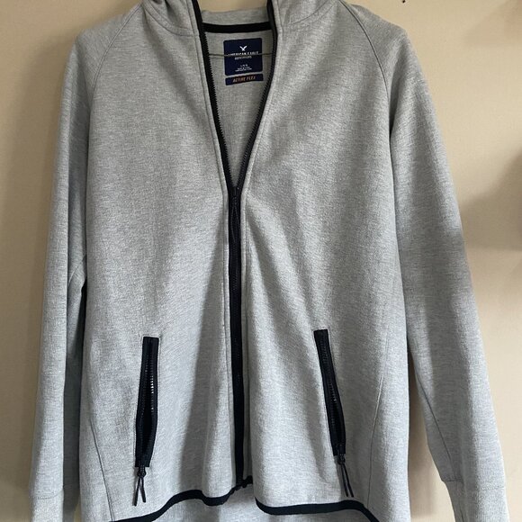 American Eagle Active Flex Zip-Up Hoodie, Grey Size US L - Picture 1 of 4